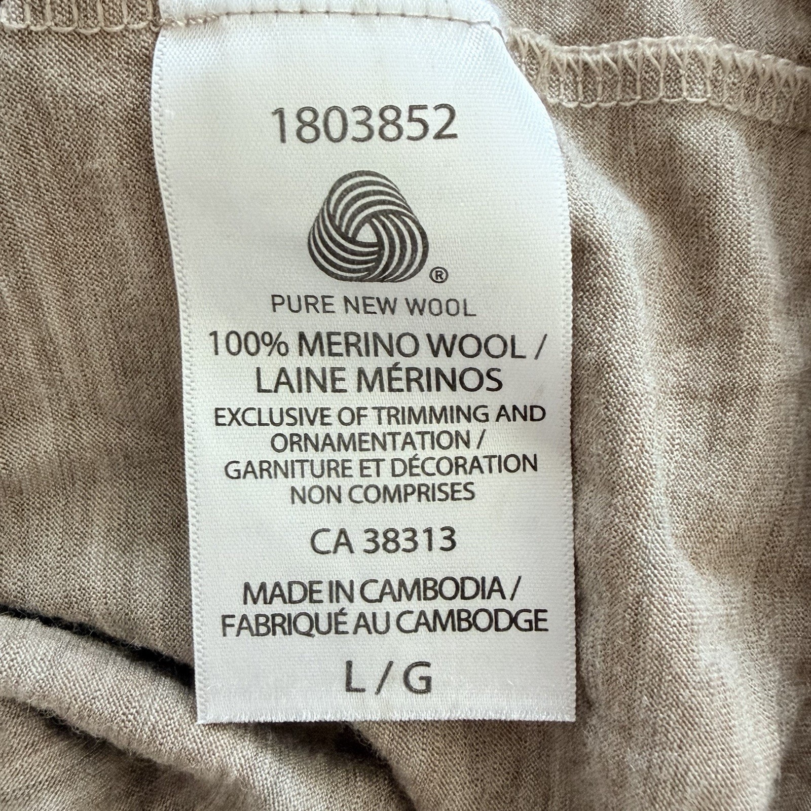 Benetton Merino Wool 1/4 Zip Brown Base Layer Long Sleeve Shirt L Euc Gorpcore — image 4 of 7